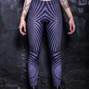 Grey Psychedelic Leggings - Small